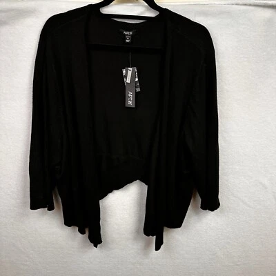 Apt 9 Mujer 2X Negro Corbata Frente Abierto Suéter Tulipán Espalda Negro Nuevo con Etiquetas Foto 1 de 4