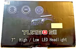 Jeep Wrangler TURBO SII 7" Round Black LED Headlights Kit Model D0875, NEW - Picture 1 of 4