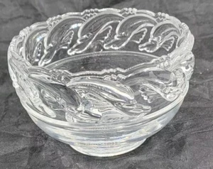 Tiffany & Co. Dolphins and Waves 5” Diameter Bowl Candy Dish Crystal Pfizer Ad - Picture 1 of 6