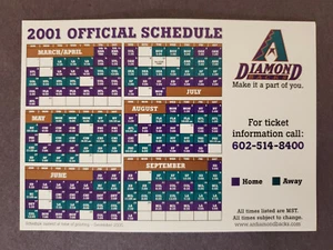 2001 Arizona Diamondbacks Postkarte Zeitplan - Steve Finley - 6" x 4 1/4" - NEU - Bild 1 von 2