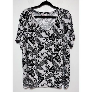 Top floral atemporal talla grande 3X boho costero abuela vacaciones resort oficina - Imagen 1 de 5
