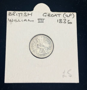 1836 KÖNIG WILLIAM IIII IV GROSSBRITANNIEN SILBER FOURPENCE PENCE GROAT COIN - Bild 1 von 2