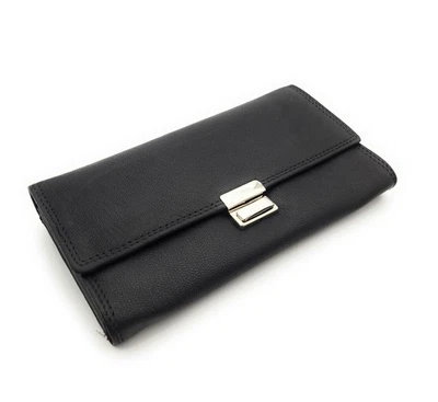 Lemasi echt Leder Kellnerbörse Geldbörse Portemonnaie Taxibörse schwarz