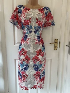 BEAUTIFUL FLORAL LACE/EMBROIDERED SUMMER PARTY/OCCASION DRESS by M&S size 16 - Picture 1 of 6