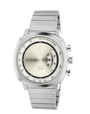 GUCCI YA157302 GRIP 40MM CHRONO SILVER DIAL STAINLESS STEEL BRACELET MEN'S WATCH - Image 1 of 3