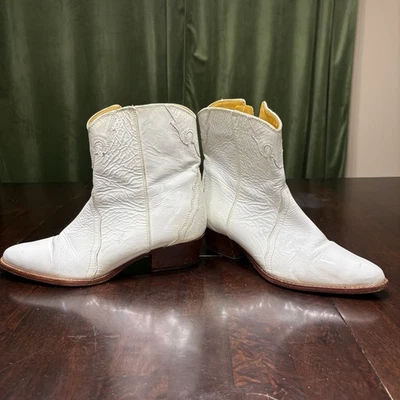 Free People Nuevas Botas Frontier Western Para Mujer Talla 40 Cuero Blanco Cremallera Foto 1 de 4