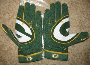 Guantes de fútbol americano NIKE NFL Green Bay Packers Team acolchados espalda agarre adhesivo XXL NUEVO - Imagen 1 de 4
