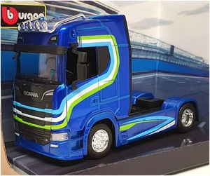 Burago 1/43 Scale Haulers Custom Cabs 18-32206 - Scania Truck - Blue - Picture 1 of 5