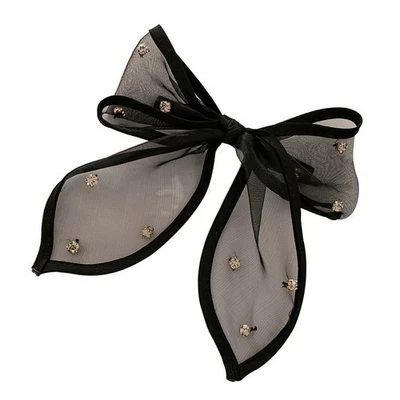 Bow Hairpin Hairbow Barrettes Bowknot Woman Rhinestone Snap - Image 1 of 4