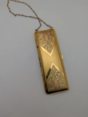 Monedero y Compacto Alemán Plata Vintage Antiguo Raro Joyería Chatelaine Foto 1 de 4