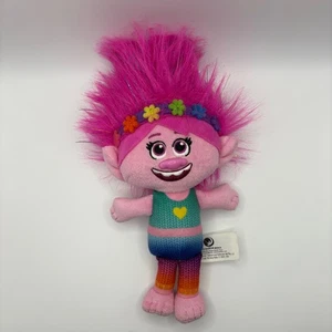 DreamWorks Trolls Poppy Plush Doll 10” Pink Hair Rainbow Outfit Flower Headband - Picture 1 of 3