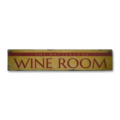 Wine Room, Custom Family Name Home - Rustic Distressed Wood Sign - Image 1 of 2