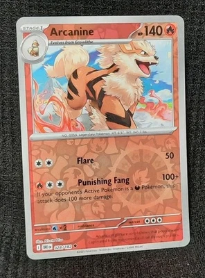 Pokemon Arcanine 028/182 *UNCOMMON* Reverse Holo SV10: Destined Rivals NM/M  - Image 1 of 2