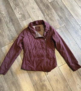 Prana Maroon Asymmetric Zip Jacket Size Small Lightweight - Picture 1 of 6