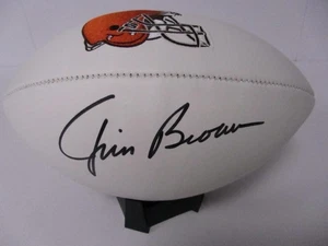 Jim Brown Autograph Cleveland Browns Logo Football w/ *Schwartz COA* Signed - Picture 1 of 4