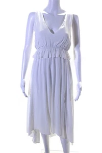 Central Park West Womens V Neck Sleeveless A Line Midi Dress white Size XS - Picture 1 of 6