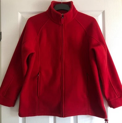 Marks nd Spencer red fleece jacket size 14-16 - Image 1 of 4