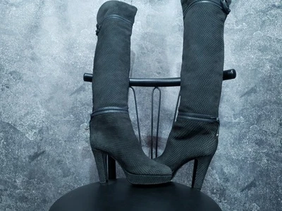 Zapatos de bota Sergio Rossi piel de serpiente cuero en relieve plataforma hasta la rodilla UE | 36 Foto 1 de 4