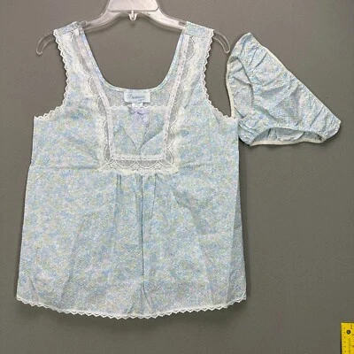 Vtg Babydoll Floral Lingerie Top W/ Bloomers Panties Nightie Set NEW Size M USA - Image 1 of 4
