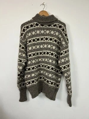 Suéter Jersey Vintage Scandia Hecho en Dinamarca 100% Lana Gris Isla Justa Rayas M Foto 1 de 4