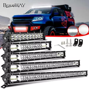Dual Row 7"14"20"26"32" LED Light Bar Spot Flood for UTV ATV Truck UTE Boat 4WD - Picture 1 of 16