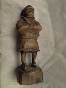 Vintage Statue Carved wood 5 1/2 inch stained BJ - Picture 1 of 5