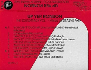 Various Up Yer Ronson Soundtrack Vol.1 CASSETTE ALBUM PROMO GRAEME PARK HOUSE - Picture 1 of 5