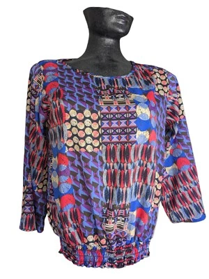 Blusa Annalee + Hope, Multicolor Geométrica Ancha Manga 3/4 Talla M  Foto 1 de 4