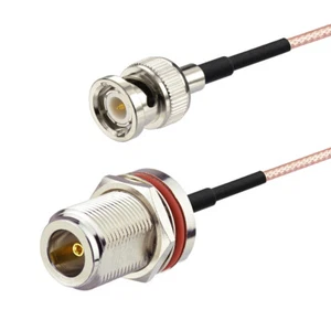 10pcs N-Type female nut bulkhead to BNC male RF pigtail cable RG316 Wi-Fi Radios - Picture 1 of 4