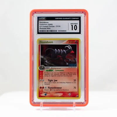 2005 Pokemon Houndoom Reverse Holo EX Unseen Forces 7 - CGC Gem Mint 10  - Image 1 of 4