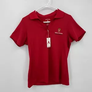 Antigua Women's Wisconsin Badgers School of Business Golf Polo Shirt Red Size M - Picture 1 of 11