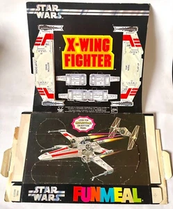 STAR WARS VINTAGE FUN MEAL X WING FIGHTER INUTILIZZATO APERTO HAMBURGER CHEF FUNMEAL - Foto 1 di 4
