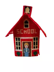 Funda de pañuelo Kleenex casera Little Red Schoolhouse excelente 4 maestros y escuela - Imagen 1 de 6