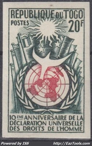 TOGO : DROIT DE L'HOMME N° 275 NON DENTELE NEUF ** GOMME SANS CHARNIERE - Picture 1 of 2
