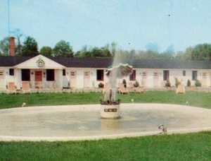Motel Seaford Delaware Dual Route 13 1956 Fountain Postcard - Imagen 1 de 3