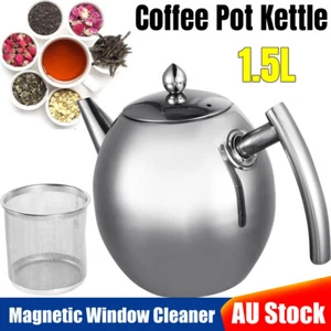 1.5L Tea Kettle w/ Infuser Stainless Steel Teapot Teakettle Water Coffee Tea Pot - Picture 1 of 11