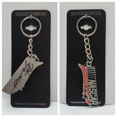 Signed Dale Jarrett Nascar Keychain 5in Racing Stars Sparta Pewter Autographed - Image 1 of 4