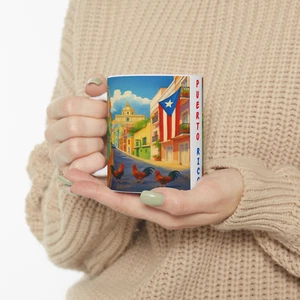 Puerto Rico Art Work Look Mug- Puerto Rico Mug Puerto Rico Souvenir Mud Puerto - Picture 1 of 11