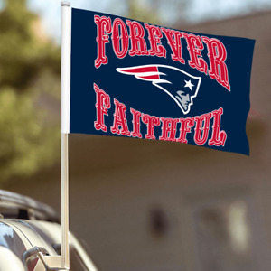 2PCS England Patriots Car Flags Forever Faithful 2-Sided Window Flags 12*18in