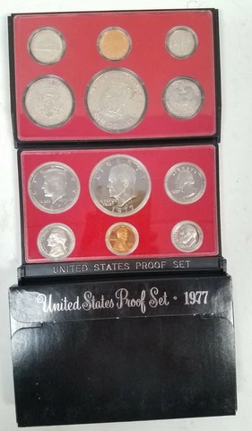 SS0677SXBCFO U.S. MINT 6 COIN YEAR 1977-S CAMEO PROOF SET MINT FRESH FULL OGP!!! Cover
