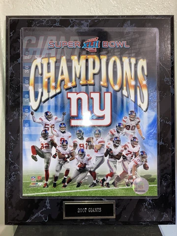 2007 New York Giants Super Bowl XLII Champs Plaque 12x15" Cover