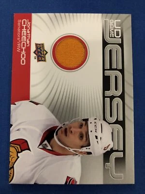 2010-11 Upper Deck UD Game Jersey Jonathan Cheechoo Ottawa Senators Orange - Image 1 of 2