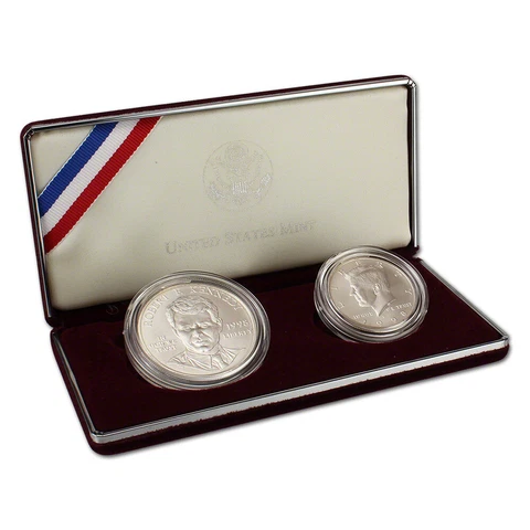 1998 US Robert F. Kennedy & JFK 2-Coin Commemorative Set Cover