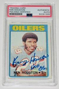 KEN HOUSTON AUTOGRAPHED 1972 TOPPS #78 FOOTBALL CARD (PSA DNA) - HOF 1986! - Picture 1 of 2