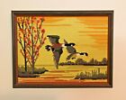 Vintage Cross Stitch Embroidery NES Duck Hunt Nintendo Framed Art Whistle Stop