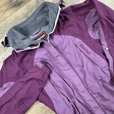 Jaqueta feminina Marmot zíper completo casaco pequeno aberturas de esqui caminhada roxa LEIA - Imagem 1 de 4