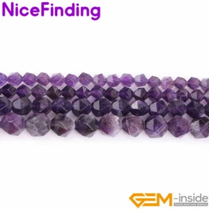 Lila Amethyst Quarz natürliche facettierte Edelstein Perlen für Schmuckherstellung 15 Zoll - Bild 1 von 24