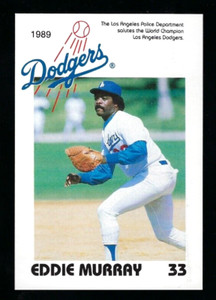1989 L. A. Police Dept. card #33 - EDDIE MURRAY - Los Angeles Dodgers - HOF