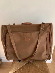 Brics Deluxe Carry Garment Bag w/ Lock Keys Leather Suiter Italy Brown Flat - Picture 1 of 21