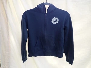 SO Black Zip Hoodie, YIN-YANG DAISY Graphics, Girls size XL 14-16, Pre-Owned - Picture 1 of 5